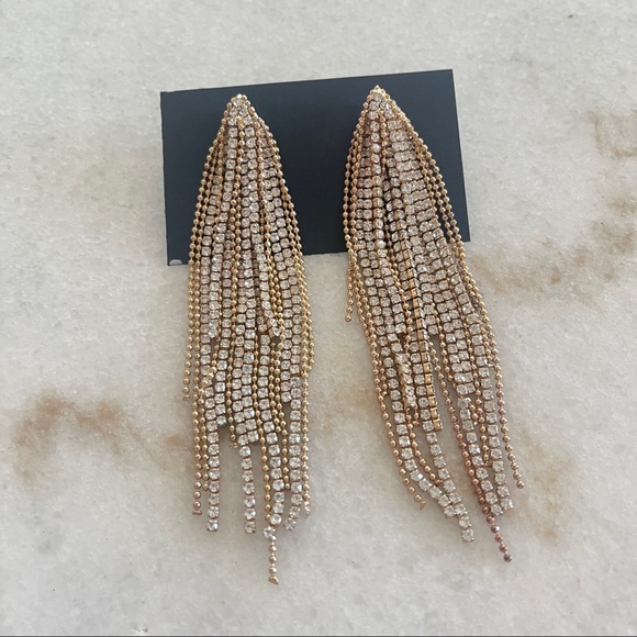 🔥4/$20 Glam Crystal rhinestone tassel fringe Earrings safe & Hypoallergenic - Picture 8 of 8